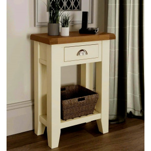 TT-TEL-WH : Tủ 1 Ngăn Kéo + Rổ Cói ( Trắng + Vàng Gỗ )